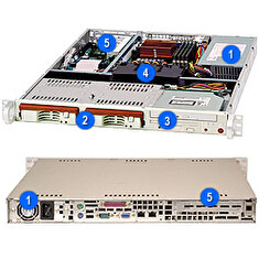 SUPERMICRO 1U chassis 2x 3,5" HS SAS/SATA, bez zdroje