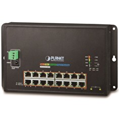 Planet WGS-4215-16P2S plochý L4 switch, 16x1Gb, 2x1Gb SFP, 16x PoE 802.3at 240W, 48-56VDC, -10~60°C, IP30, fanless