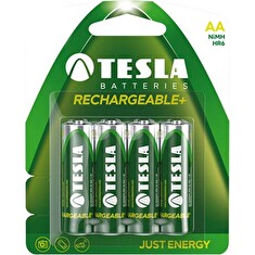 TESLA RECHARGEABLE+ nabíjecí baterie AA Ni-MH 2450mAh (HR06, tužková, blister) 4 ks (OLD design)