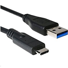 Kabel C-TECH USB 3.0 AM na USB-C kabel (AM/CM), 1m, černý