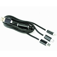 Gembird USB charging combo 3-in-1 cable, black, 1m