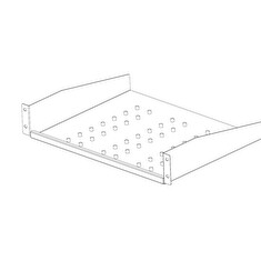 Legrand EvoLine 2-bodová police pevná 1U 250mm, nosnost 25kg, černá, perforovaná