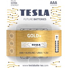 TESLA GOLD+ alkalická baterie AAA (LR03, mikrotužková, blister) 4 ks