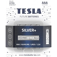 TESLA SILVER+ alkalická baterie AAA (LR03, mikrotužková, blister) 4 ks