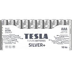 TESLA SILVER+ alkalická baterie AAA (LR03, mikrotužková, fólie) 10 ks
