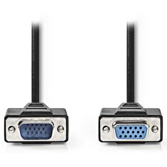 NEDIS prodlužovací kabel VGA (D-SUB)/ zástrčka VGA - zásuvka VGA/ černý/ 2m