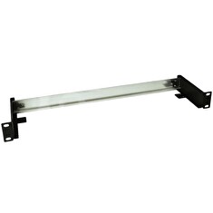Solarix DIN lišta s držákem do 19" rozvaděče,1U černá RAL 9005 RAIL-1U-DIN