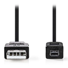 NEDIS kabel USB 2.0 USB/ zástrčka USB-A - zástrčka Hirose Mini 4kolíkový/ černá/ 2m