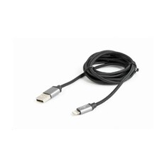 Gembird USB to 8-pin cable, cotton braided, metal connectors, 1.8m, black