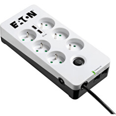 EATON Protection Box 6 USB Tel@ FR, přepěťová ochrana, 6 výstupů, zatížení 10A, tel., 2x USB port