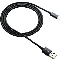 CANYON Nabíjecí kabel Lightning USB pro iPhone 5/6/7, opletený, kovový plášť, 1 metr, černá