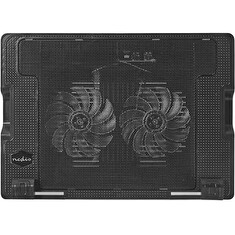 NEDIS stojan na notebook/ univerzální/ pro notebooky do 18"/ 2x ventilátor 140 mm/ USB/ plast-kov/ černý