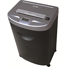 AT skartovač AT-20C/ řez 3,8x40 mm/ prac. šíře 230 mm/ kapacita 17 listů/ objem koše 35 l/ stupeň utajení P4/ šedo-černý