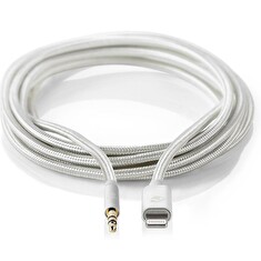 NEDIS PROFIGOLD Apple Lightning 8pin kabel s adaptérem/ Apple Lightning zástrčka – 3,5 mm jack zástrčka/ nylon/ BOX/ 1m
