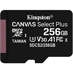 Kingston paměťová karta 256GB Canvas Select Plus microSDHC 100R A1 C10 Card