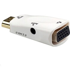 PremiumCord převodník HDMI na VGA + audio, bílý