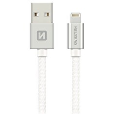 Swissten Datový Kabel Textile Usb / Lightning Mfi 2,0 M Stříbrný