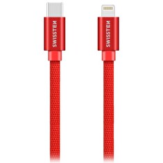 Swissten Datový Kabel Textile USB-C / Lightning 1,2 M Červený
