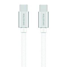 Swissten Datový Kabel Textile USB-C / USB-C 1,2 M Stříbrný
