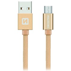 Swissten Datový Kabel Textile Usb / Micro Usb 1,2 M Zlatý