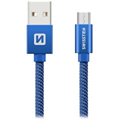 Swissten Datový Kabel Textile Usb / Micro Usb 2,0 M Modrý