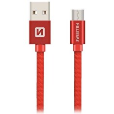 Swissten Datový Kabel Textile Usb / Micro Usb 3,0 M Červený