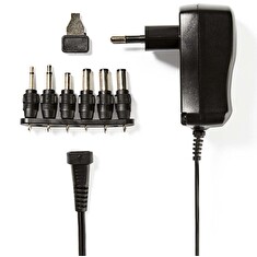 Nedis ACPA006 - Univerzální napájecí adaptér | 3/4,5/5/6/7,5/9/12 V DC | 0,6 A