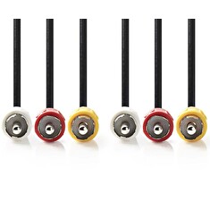 Nedis CVGP24300BK20 - Kompozitní Videokabel | 3x RCA Zástrčka - 3x RCA Zástrčka | 2 m | Černá barva