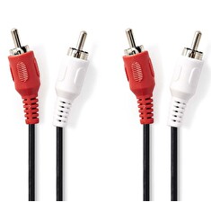 Nedis CAGB24200BK20 - Stereofonní Audio Kabel | 2x RCA Zástrčka - 2x RCA Zástrčka | 2 m | Černá barva