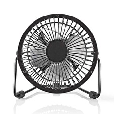 Nedis FNDK1BK10 - Kovový Mini Ventilátor | Průměr 10 cm | Napájení prostřednictvím USB | Černá barva