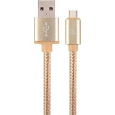 GEMBIRD CABLEXPERT Kabel USB 3.0 AM na Type-C kabel (AM/CM), 1,8m, opletený, zlatý, blister