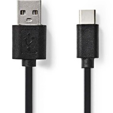 Nedis CCGB60600BK01 - USB 2.0 kabel | Typ-C Zástrčka - A Zástrčka | 0,1 m | Černá barva