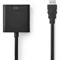 Nedis CCGB34900BK02 - HDMI™ – VGA Kabel | Konektor HDMI™ - VGA Zásuvka + 3,5mm výstup | 0,2 m | Černá barva