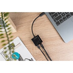 DIGITUS Gigabitový ethernetový adaptér USB typu C + PD s funkcí napájení