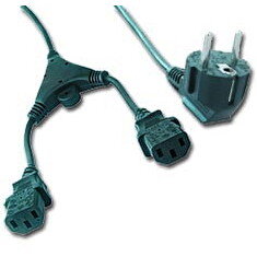 GEMBIRD Power 220V - napájecí kabel k PC s rozdvojkou Y - 2m