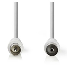 Nedis CSGB40000WT50 - Koaxiální Kabel 90 dB | IEC (Koaxiální) Zástrčka - IEC (Koaxiální) Zásuvka | 5 m | Bílá barva