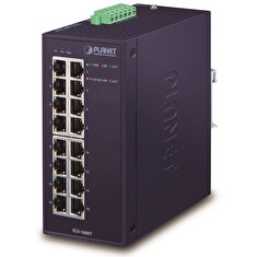PLANET IGS-1600T Průmyslový Switch 16x1Gb, dual 12-48VDC/24VAC, -40~+75°C, fanless