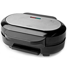 NEDIS hamburgerovač/ příkon 1000 W/ průměr desky 10,5 cm/ černo-stříbrný