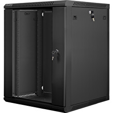 Nástěnný rack 19' 15U 600X600mm černý flat pack