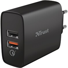 TRUST QMAX USB A+A WALL CHARGER QC3 30W