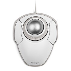 Kensington Orbit with Scroll Ring - Kulový ovládač - pravák a levák - optický - 2 tlačítka - kabelové - USB - bílá, stříbrná
