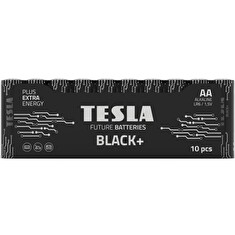 TESLA BLACK+ alkalická baterie AA (LR06, tužková, fólie) 10 ks