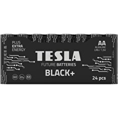 TESLA BLACK+ alkalická baterie AA (LR06, tužková, fólie) 24 ks