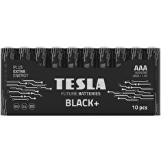 TESLA BLACK+ alkalická baterie AAA (LR03, mikrotužková, fólie) 10 ks