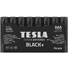 TESLA BLACK+ alkalická baterie AAA (LR03, mikrotužková, fólie) 24 ks