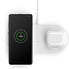 Belkin Duální 10W Bezdrátová plochá nabíječka, bílá