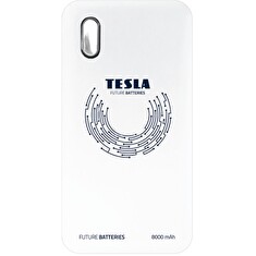 TESLA Power bank QI 10 WIRELESS/ 8000mAh/ microUSB kabel 5V/2,1A/ USB výstup 5V/2A/ Li-pol/ bílá