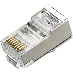 XtendLan Konektor STP RJ45 CAT 6, lanko, 50U, vkládané rozpletení, i pro kabely průměru 7,5mm