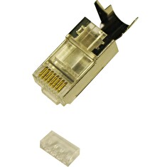 XtendLan Konektor STP RJ45 CAT 7/6A/6, drát, 50u stíněný, skládaný s lisovacím klipem