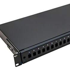 XtendLan 19" optický rozvaděč, 24 portů SC simplex, výsuvný, černý